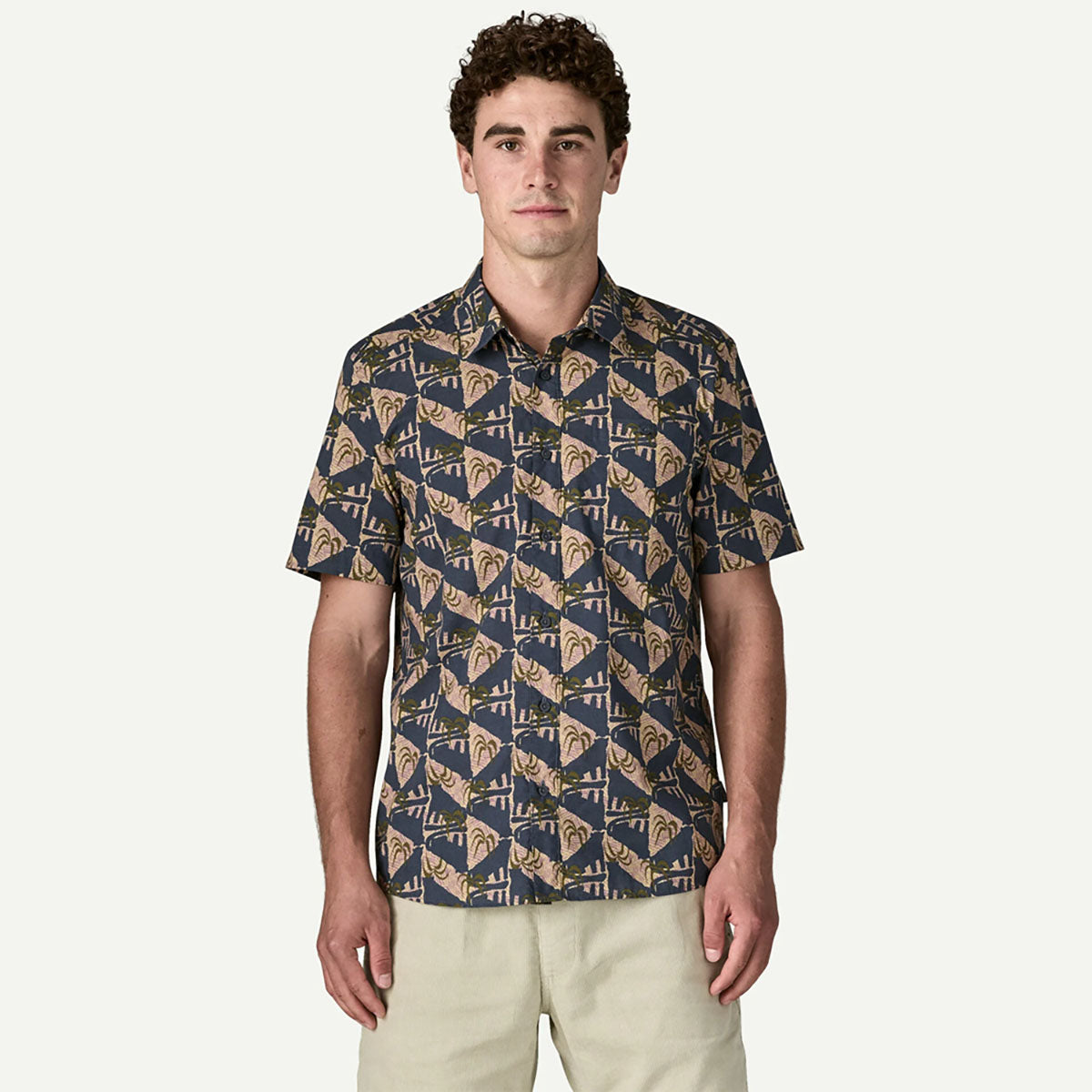 Patagonia Mens Go To Shirt Jaguar Geo: Dolomite Blue