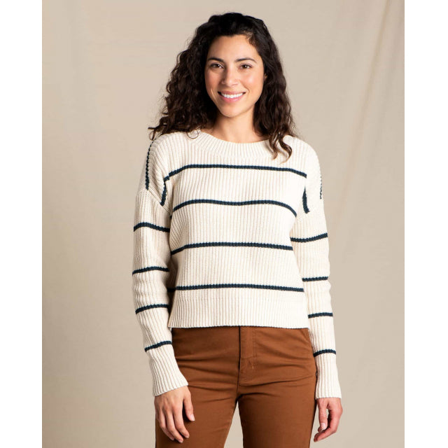 Toad&Co. Womens Bianca II Sweater 155 Almond tripe / S