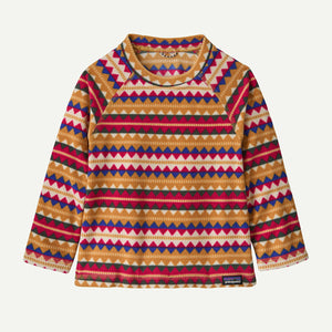 Patagonia Baby Micro D Crew Diamond Stripe: Rutabaga White