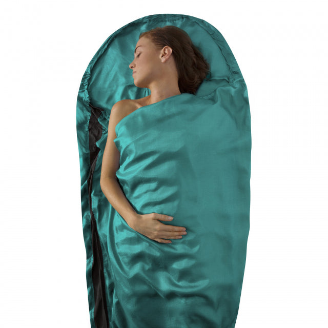Sea to Summit Premium Silk Travel Liner - Mummy with Hood Green