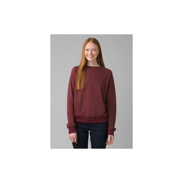 Prana Women's Cozy Up Sweatshirt 600 Maroon Heather