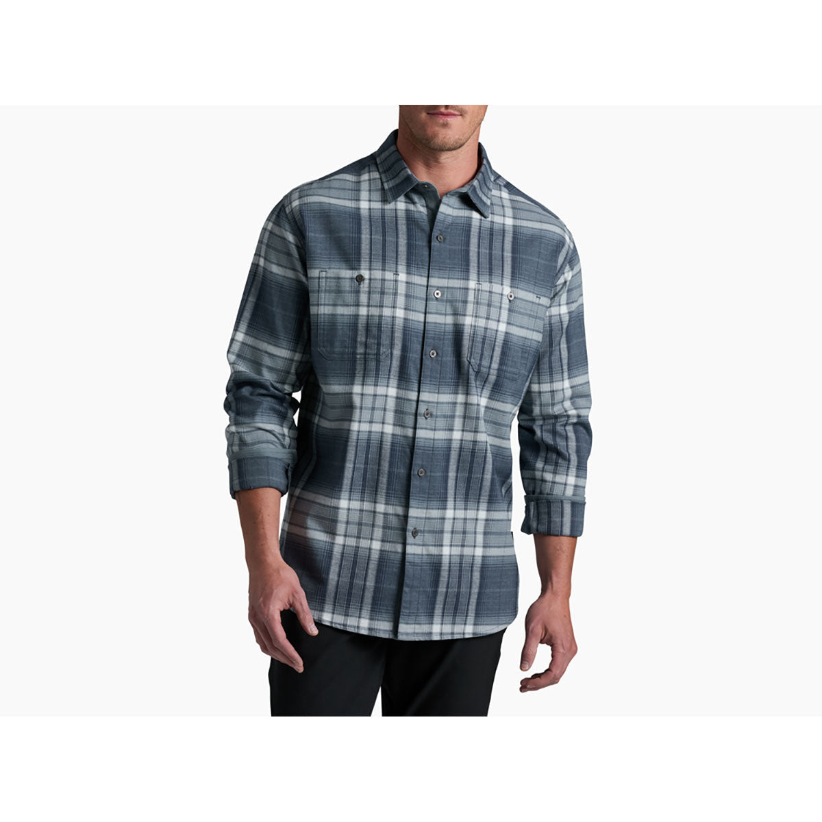 Kuhl Mens Fugitive Flannel Shirt teel Blue / S