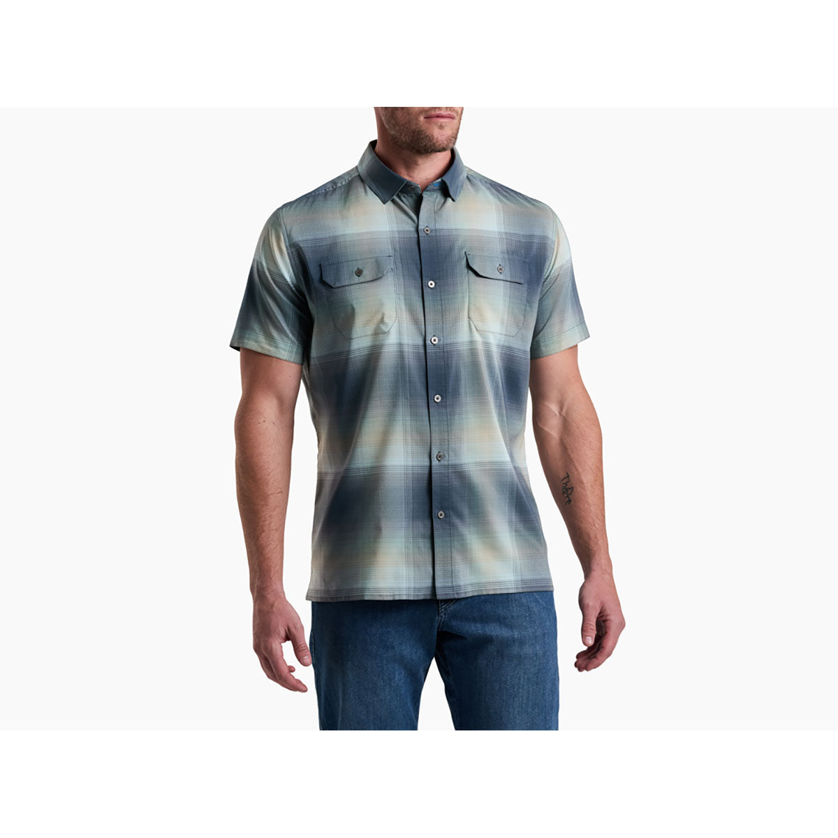 Kuhl Mens Response Short Sleeve Blue Fog