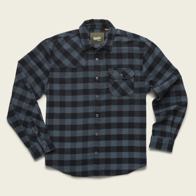 Howler Brothers Mens Harkers Flannel Shirt BLK Mette Plaid:Nightshade