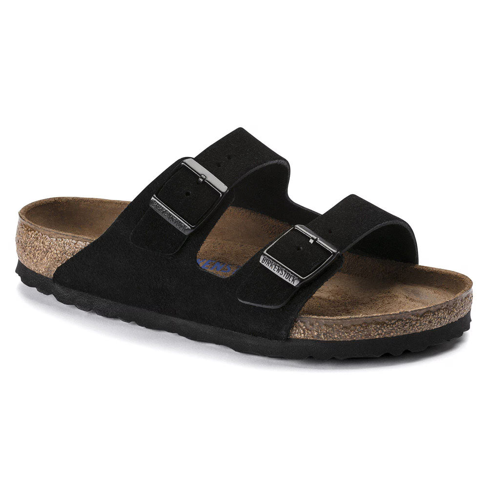 Birkenstock Arizona Soft Footbed Suede Leather - Regular Black