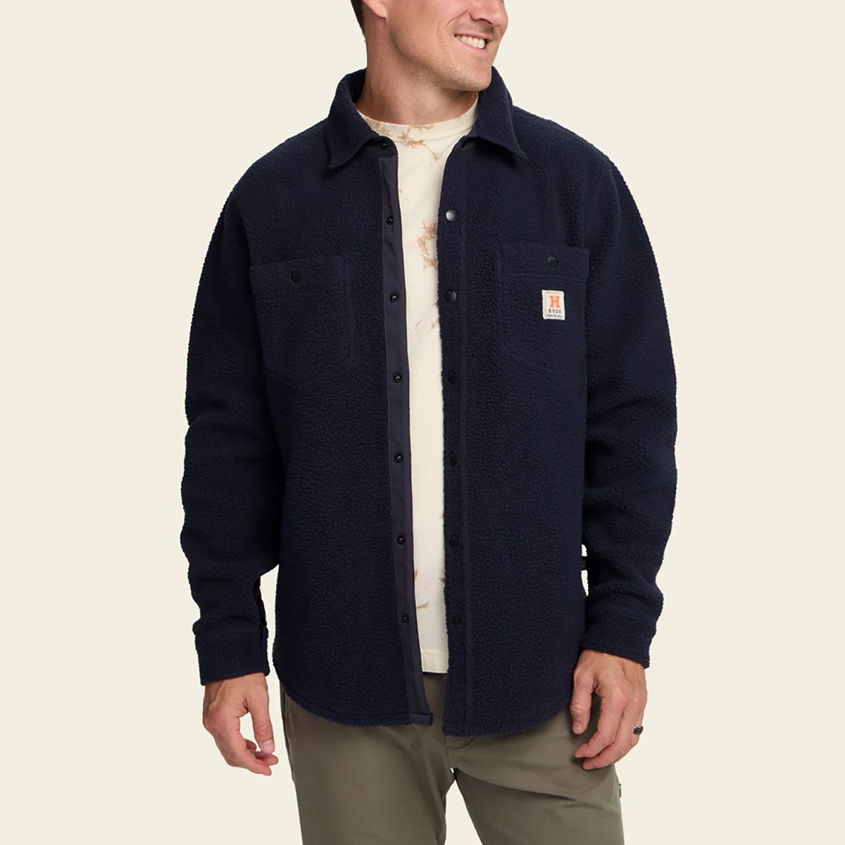 Howler Brothers Mens Allegheny Fleece Overshirt Dark Indigo