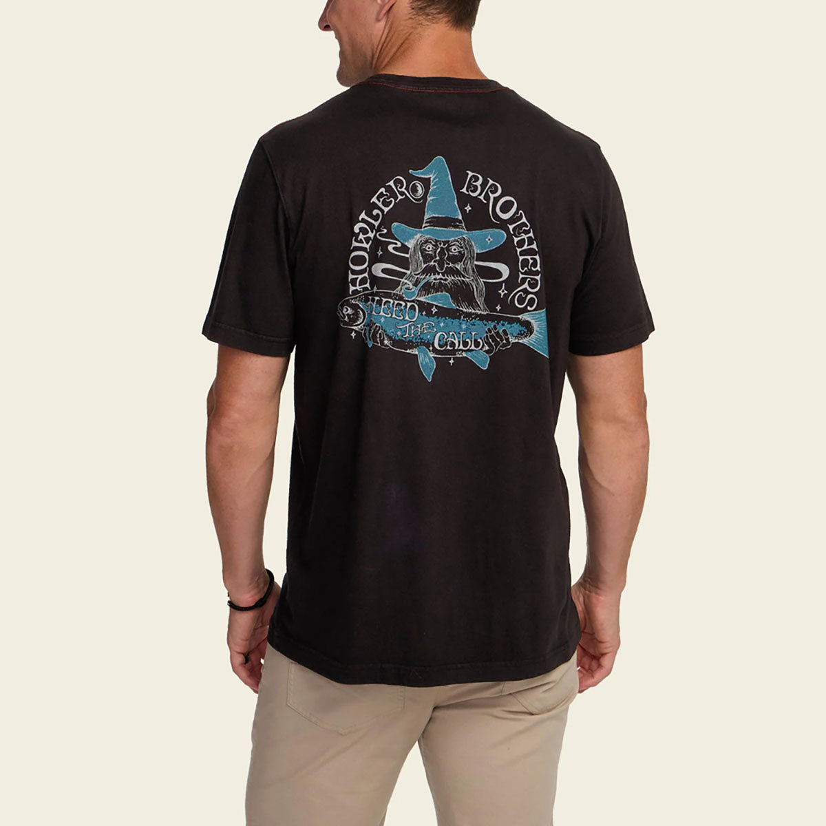 Howler Brothers Mens Cotton T River Wizard : Black