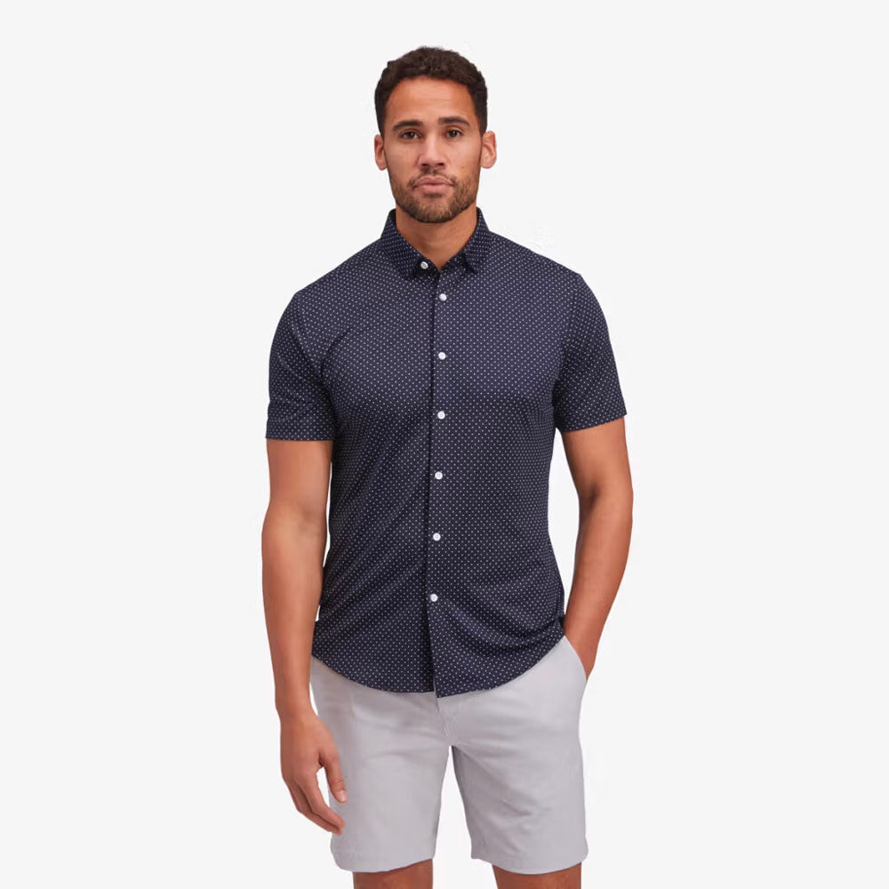 Mizzen+Main Men's Halyard No Tuck Navy Dot Print