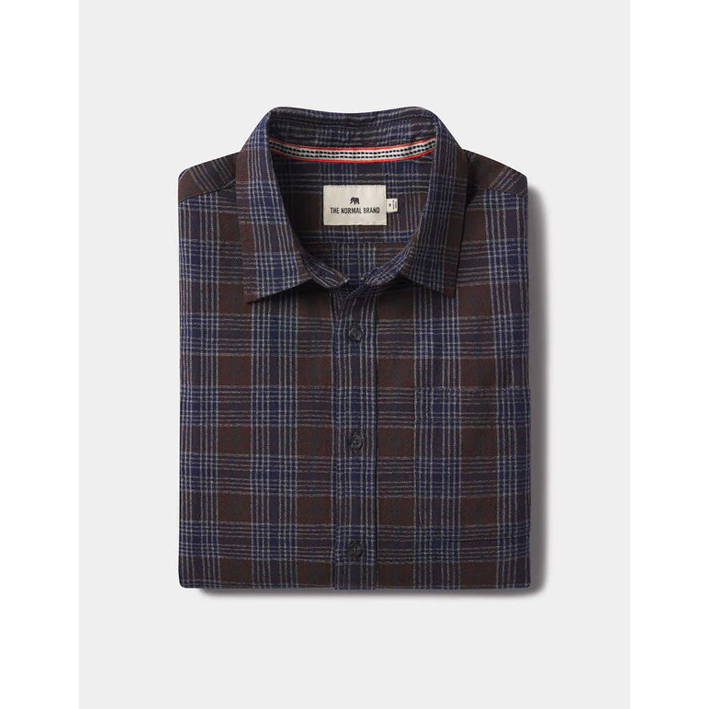 The Normal Brand Men's Nikko Button Up Shirt Brown Plaid