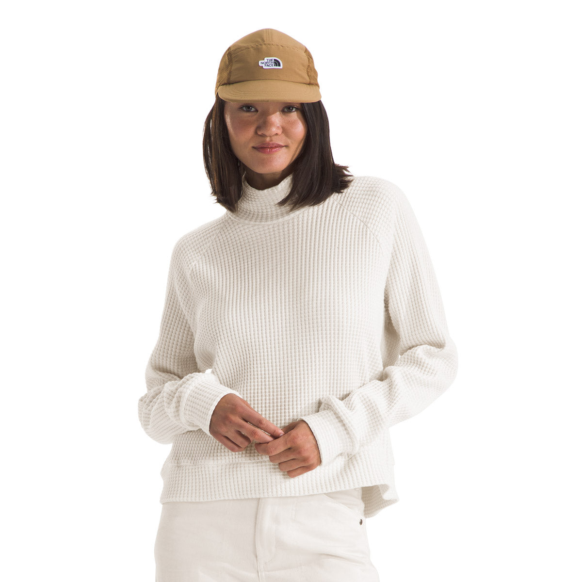 The North Face Women&#39;s L/S Mock Neck Chabot White Dune