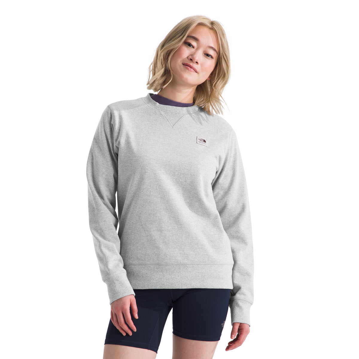 The North Face Women's Heritage Patch Crew TNF Light Grey Heather/Heritage Patch