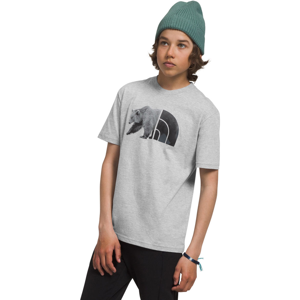 The North Face Boys' S/S Graphic Tee TNF ight Grey Heather/TNF Black/TNF Black / L