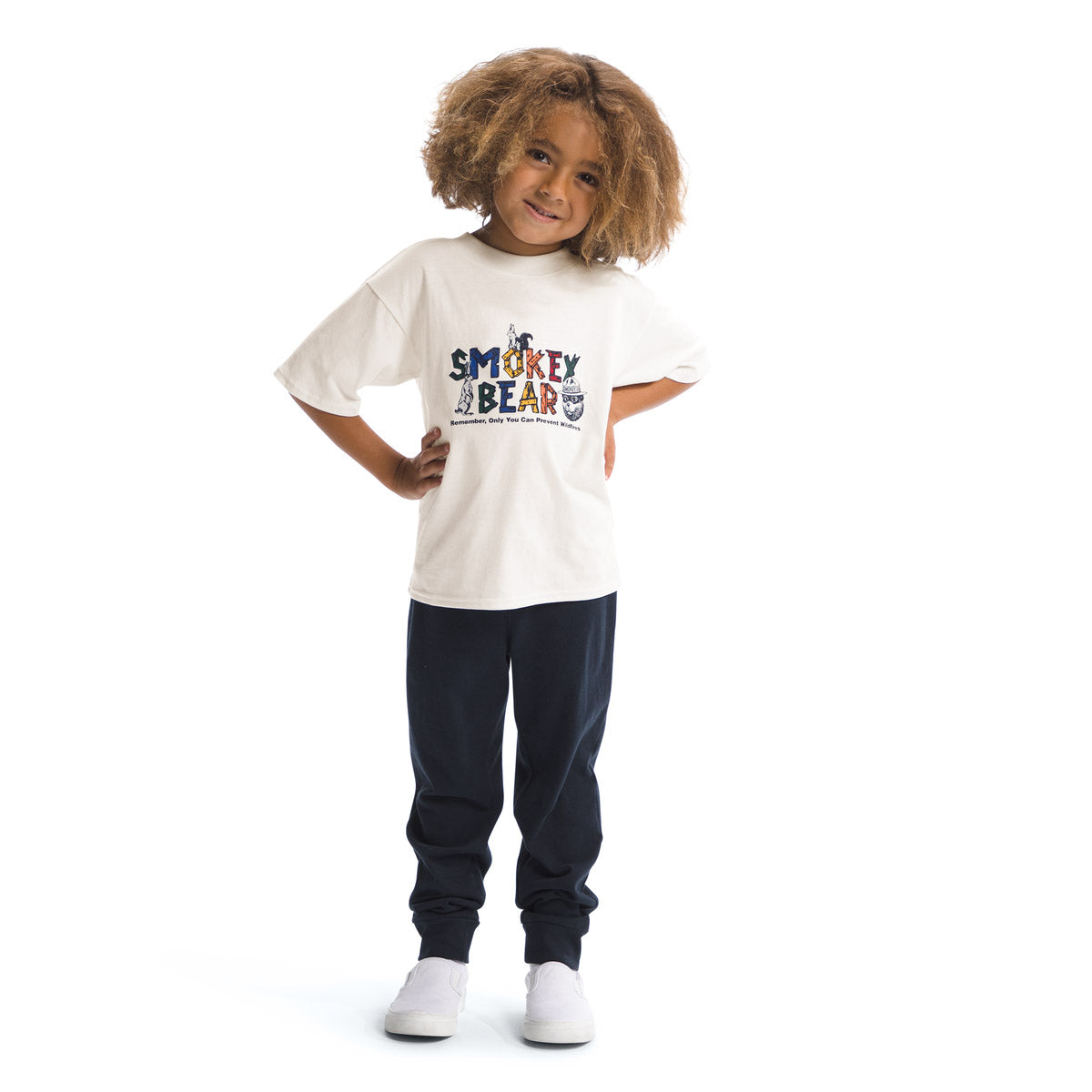 The North Face K SS Graphic Tee White Dune/Smokey The Bear Graphic