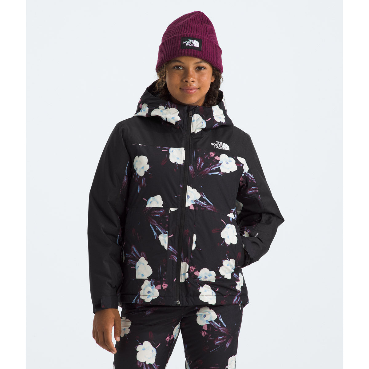 The North Face Girls' Freedom Insulated Jacket TNF Black Winter Flowers Print