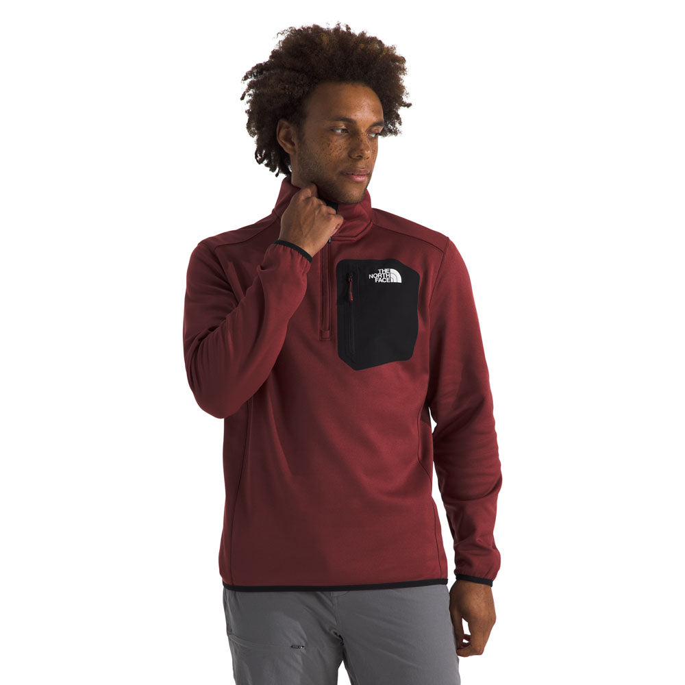 The North Face Mens Crest ¼ Zip Sumac/TNF Black