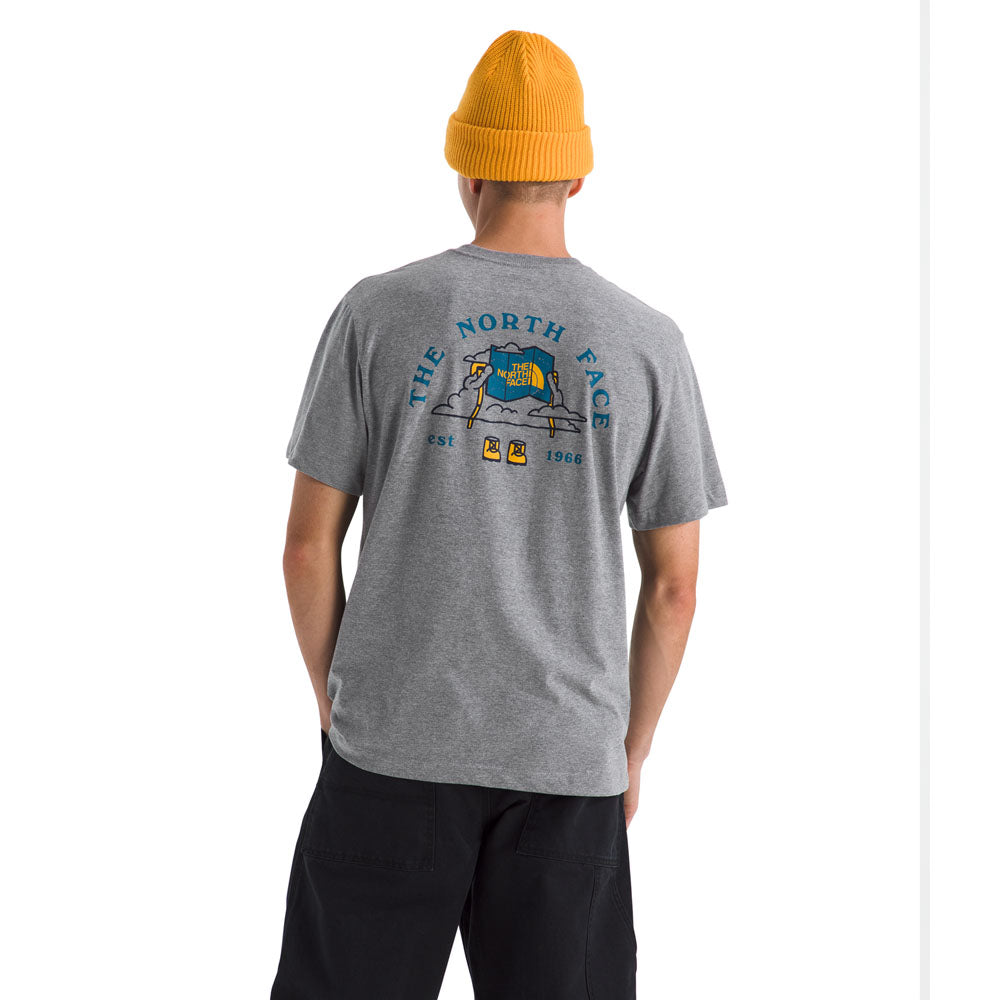 The North Face Mens Evolution Sky Cloud Short Sleeve Tee - Graphic TNF Mid Grey Heather