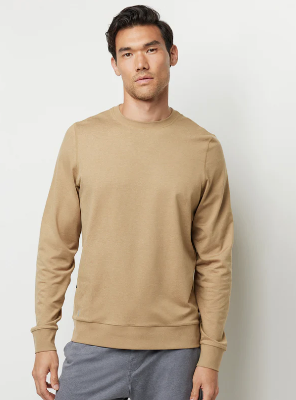 Vuori Men's Ponto Performance Crew HNG Sungold Heather