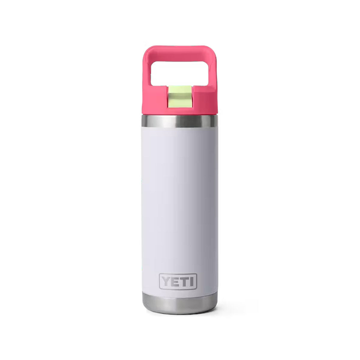 Yeti Rambler 18oz Water Bottle with Color-Matched Straw Cap Mist/Pink/Grasshopper