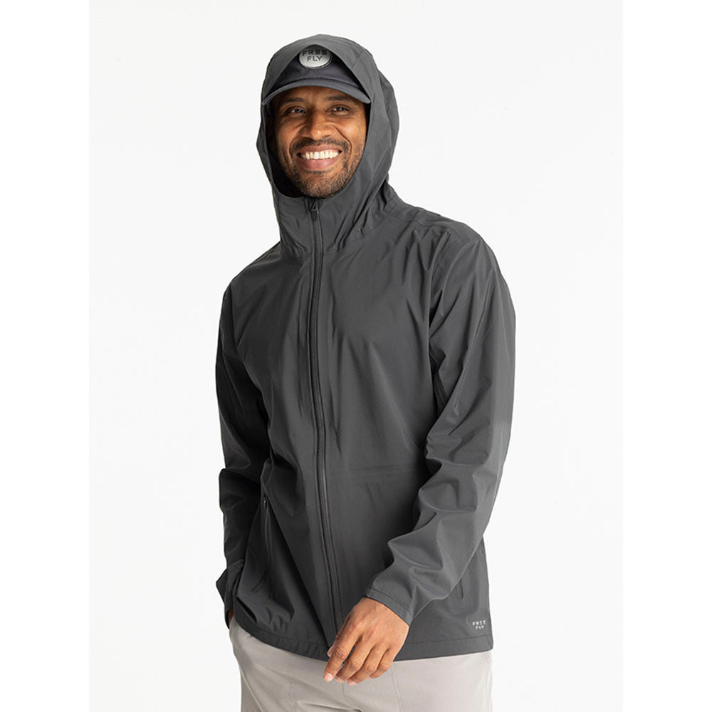 Free Fly Apparel Mens Cloudshield Rain Jacket Black Sand