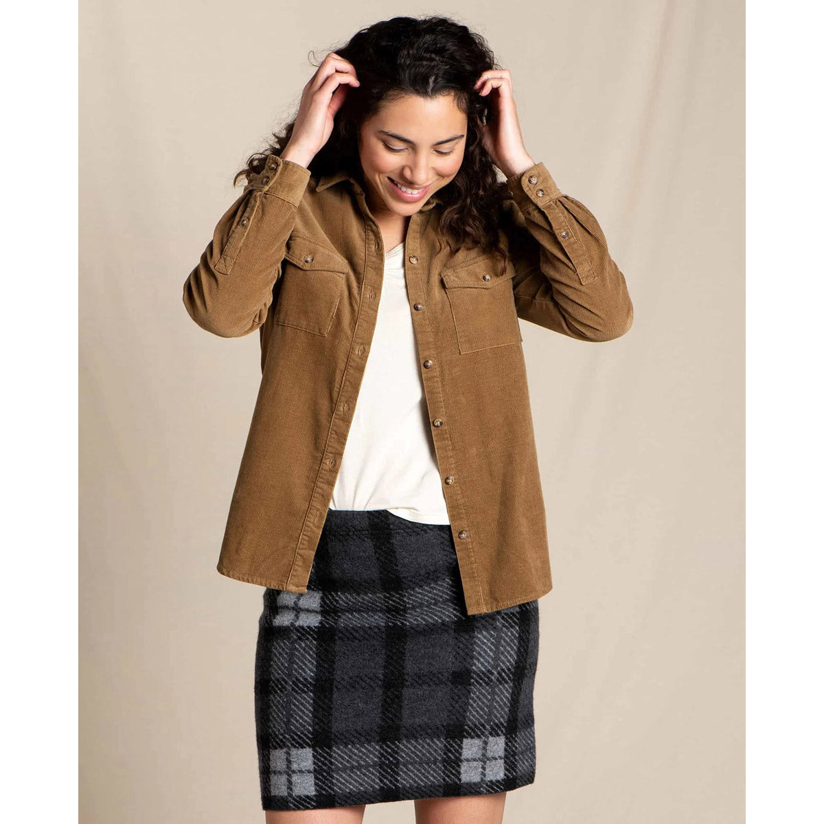 Toad&Co. Women's Scouter Cord Long Sleeve Shirt Honey Brown