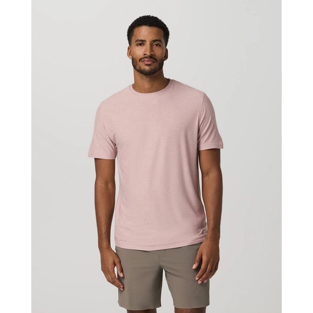 Vuori Mens Strato Tech Tee Faded Rose Heather