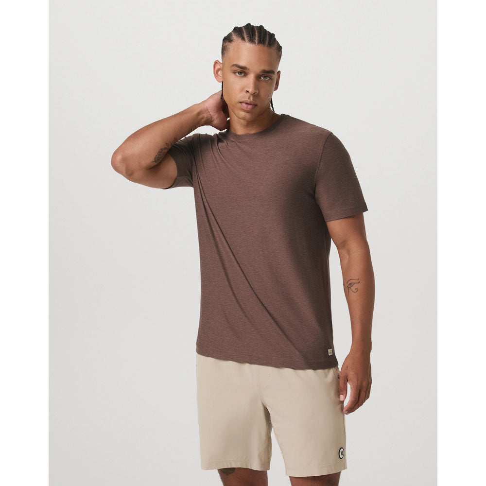 Vuori Mens Strato Tech Tee Sable Heather