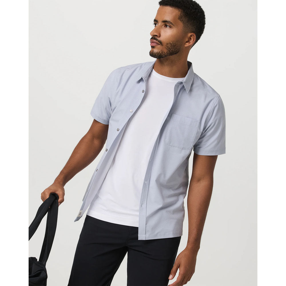 Vuori Mens Short Sleeve Bridge Button-Down Atmosphere ini Stripe / M
