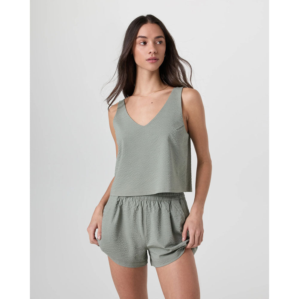 Vuori W SL Villa Textured Crop Tank aurel / L