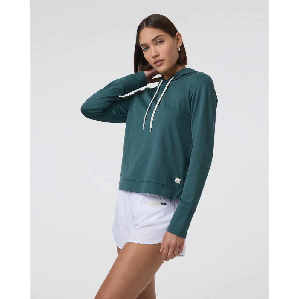 Vuori Womens Halo Essential Hoodie Moss Heather