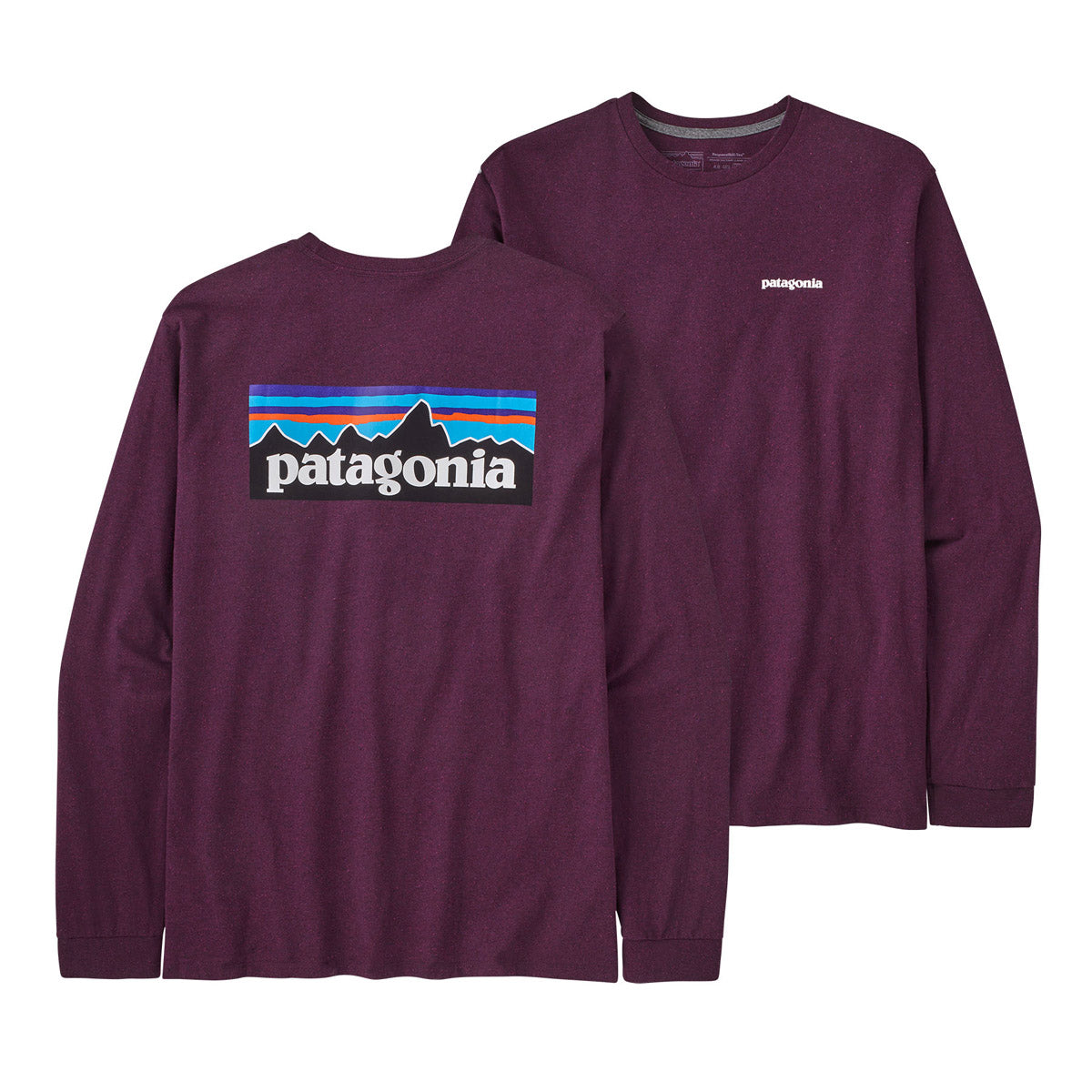 Patagonia Men's Long-Sleeved P-6 Logo Responsibili-Tee Night Plum