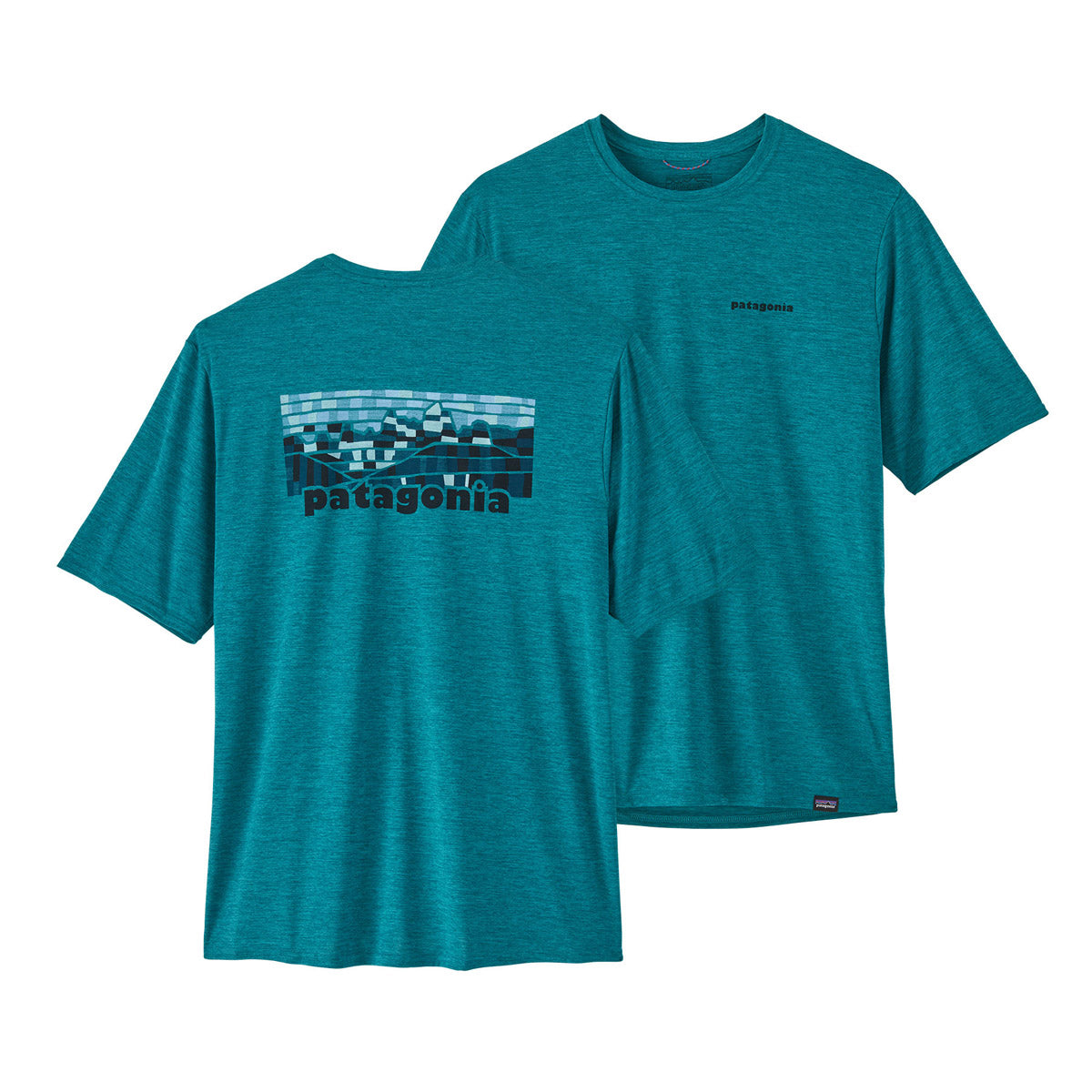 Patagonia Men's Capilene Cool Daily Graphic Shirt Fitz Roy Elements: Belay Blue X-Dye