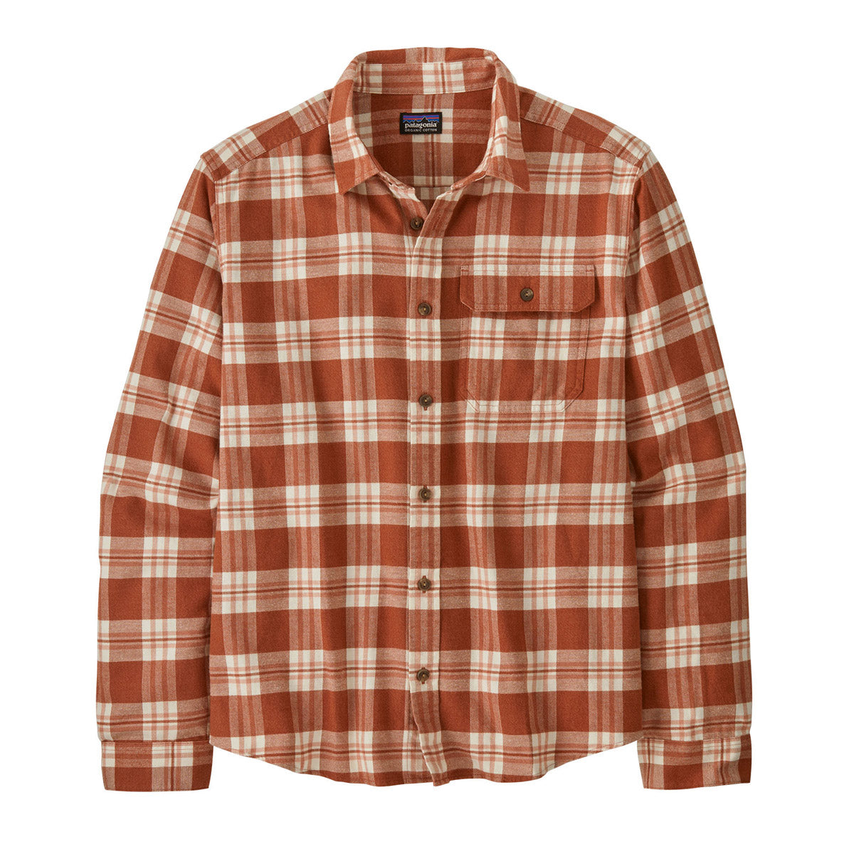 Patagonia Men's Long-Sleeved LW Fjord Flannel Shirt Base Camp: Burnished Red