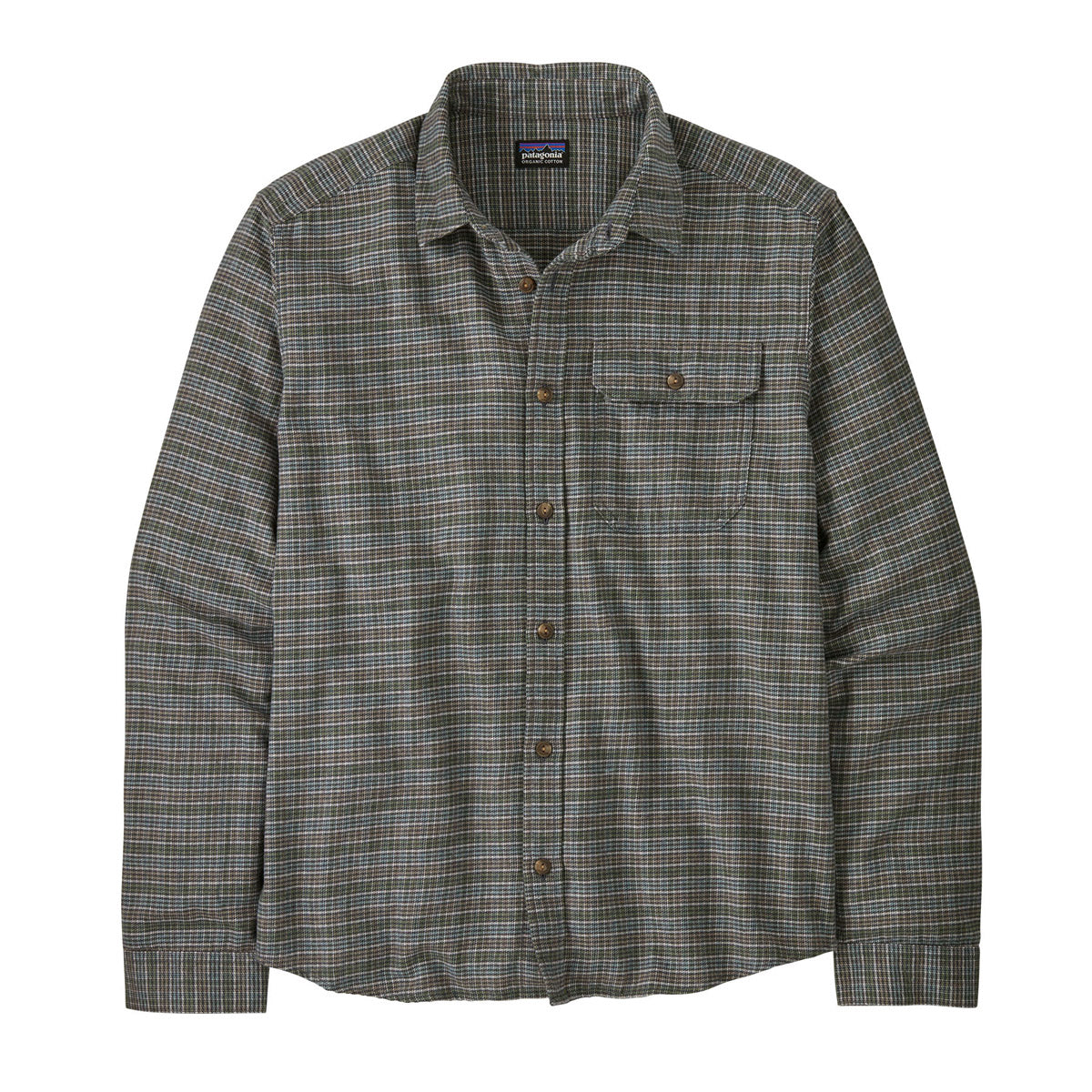 Patagonia Men's Long-Sleeved LW Fjord Flannel Shirt Tracks: Thermal Blue