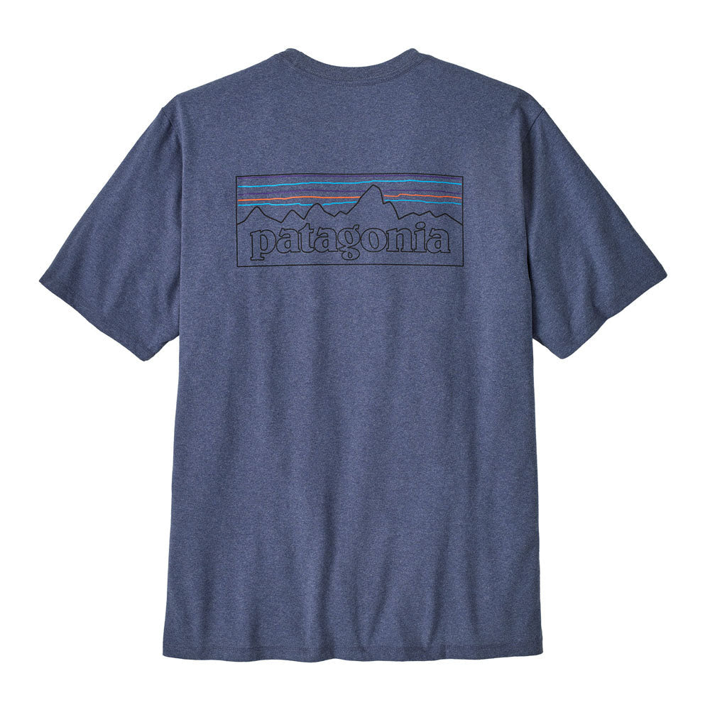 Patagonia Mens P-6 Logo Responsibili-Tee P-6 Outline: Current Blue