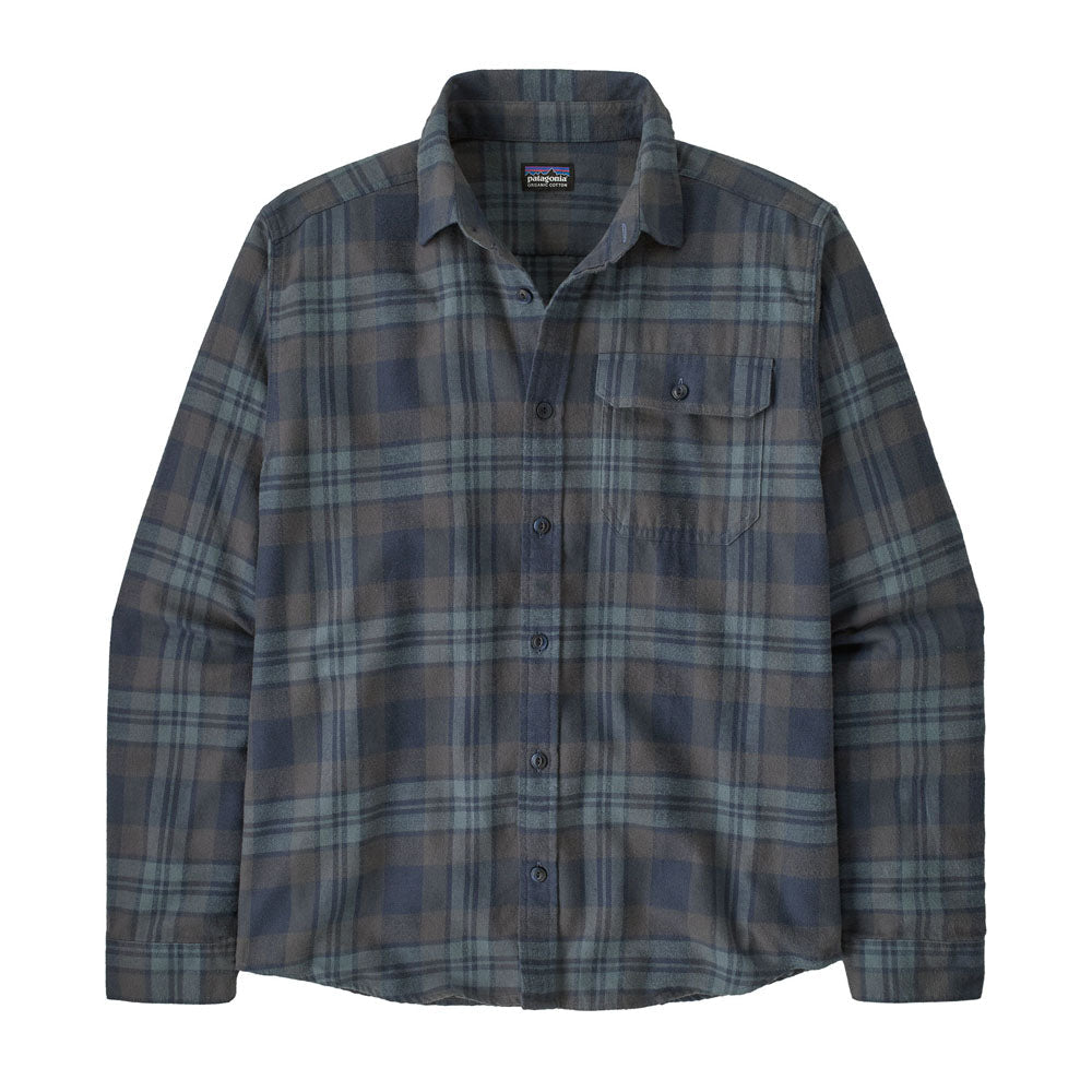 Patagonia Mens Long-Sleeved Lightweight Fjord Flannel Shirt Paw: molder Blue / S