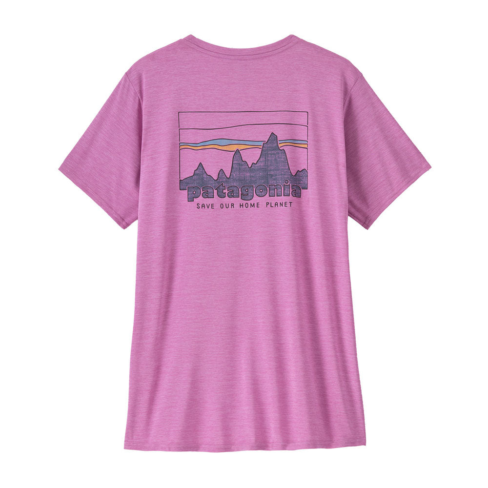 Patagonia Womens Capilene Cool Daily Graphic Shirt 73 Skyline: Brisk Purple X-Dye
