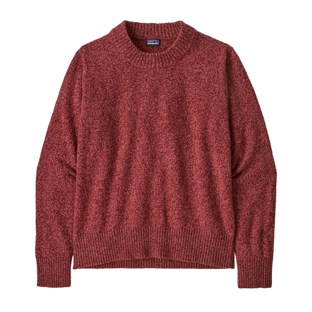 Patagonia Womens Recycled Wool-Blend Crewneck Sweater Dappled: Dark Ruby