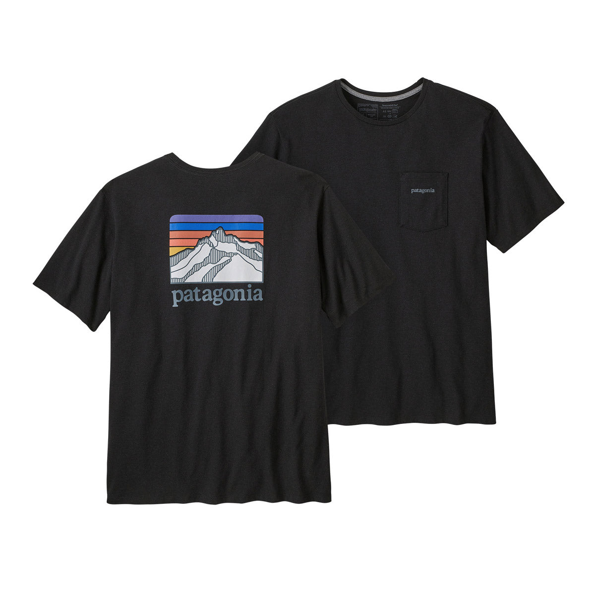 Patagonia Men's Line Logo Ridge Pullovercket Responsibili-Tee Ink Black