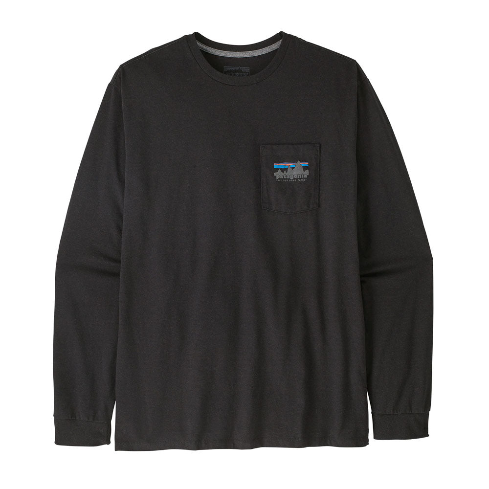 Patagonia Mens Long-Sleeved 73 Skyline Pocket Responsibili-Tee Ink Black