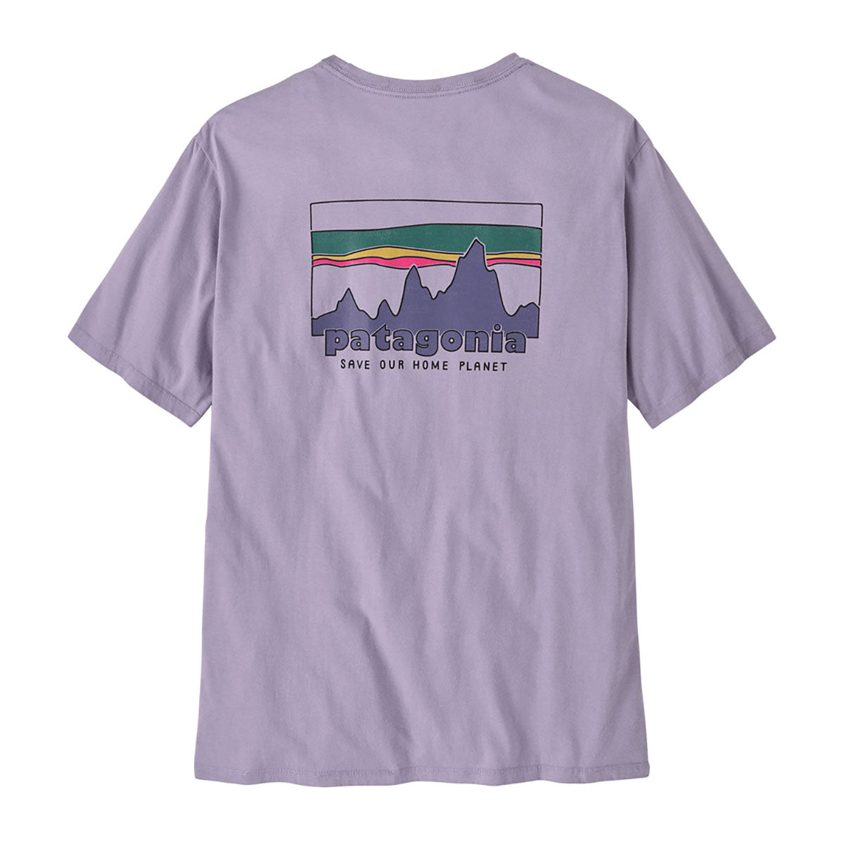 Patagonia Mens 73 Skyline Organic T-Shirt Concrete Purple
