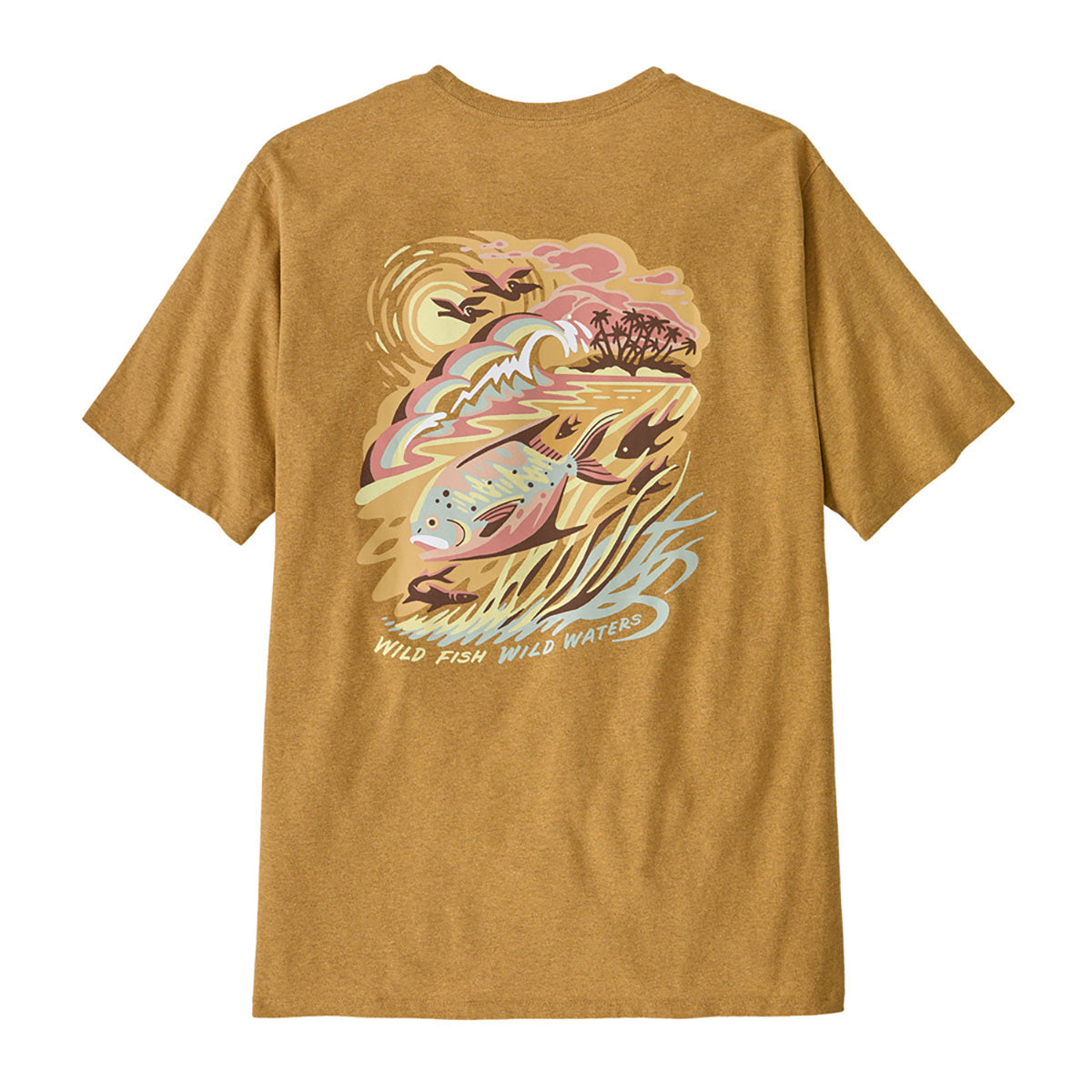 Patagonia Mens Short-Sleeved Take a Stand Responsibili-Tee Palm Island: Pufferfish Gold