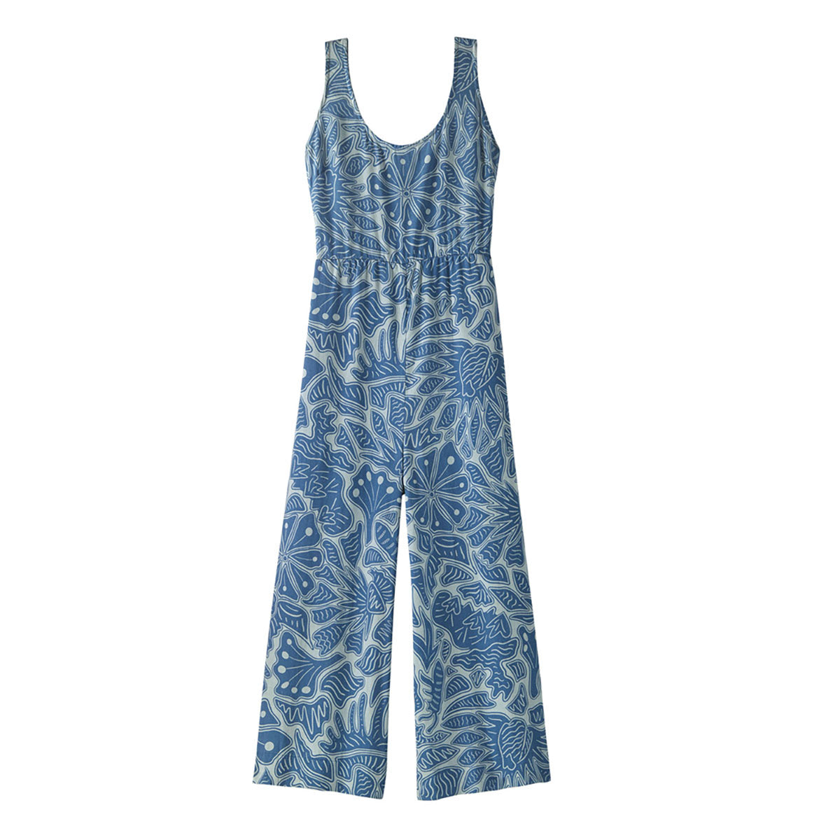 Patagonia Womens Garden Island Jumpsuit Bees and Flowers: Thermal Blue