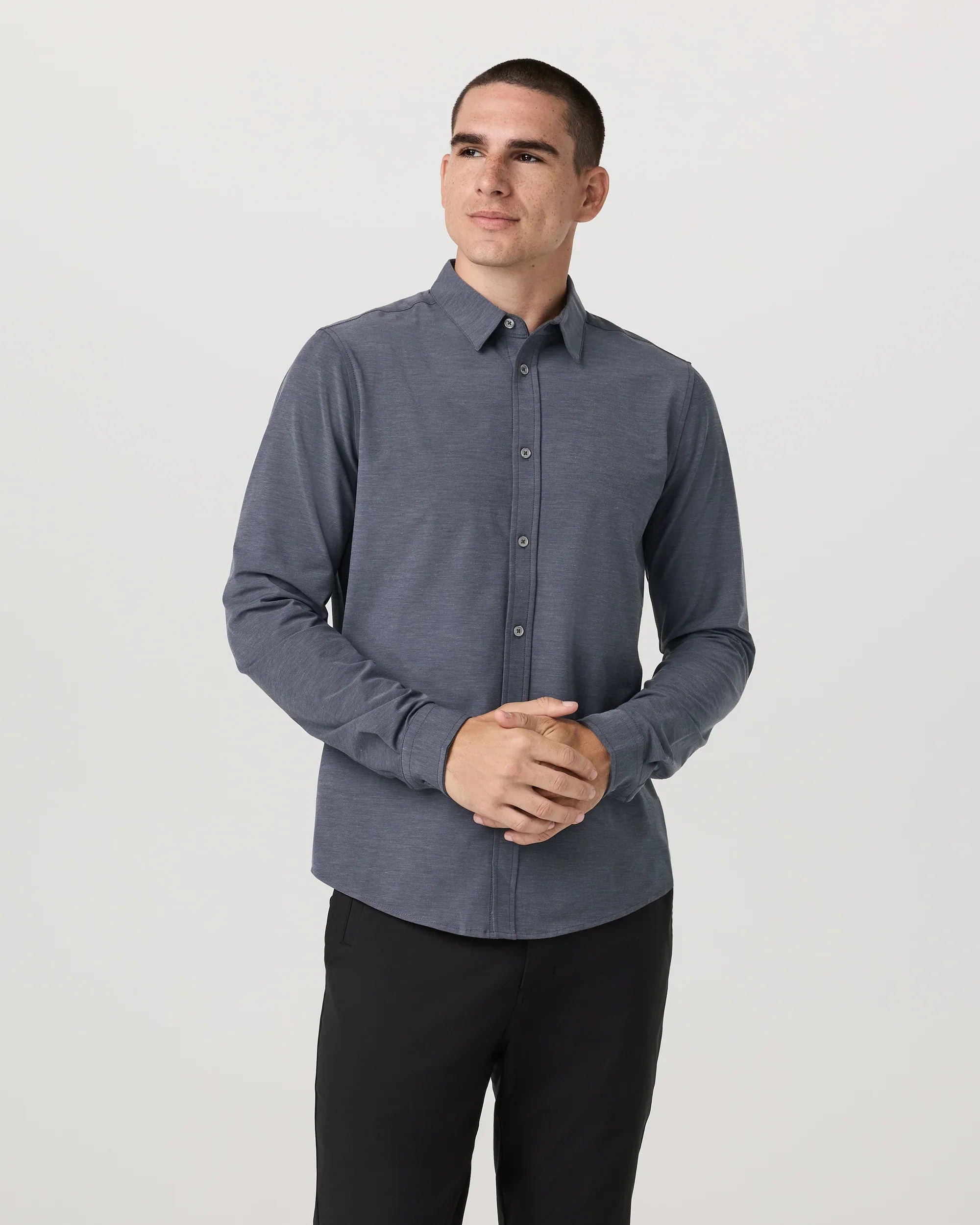 Vuori M LS Bridge Button Down DYP Dusty Plum