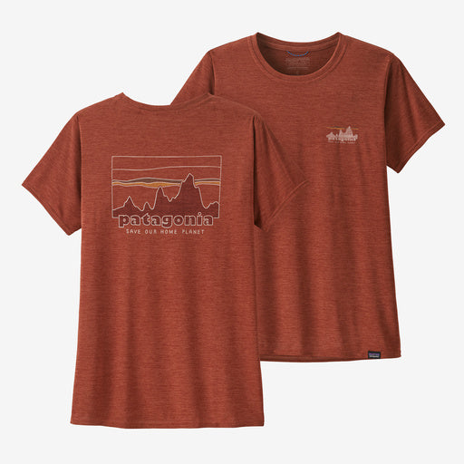 Patagonia Women's Cap Cool Daily Graphic Shirt SYRX '73 Skyline: Burl Red X-Dye