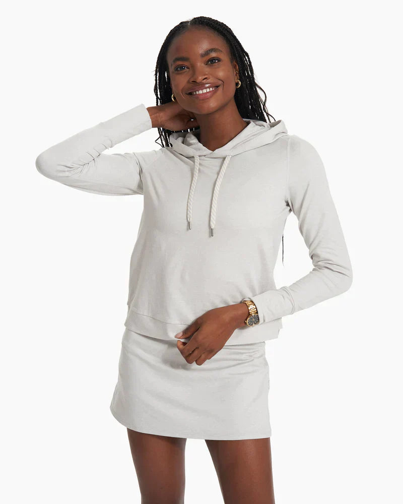 Vuori Womens Halo Essential Hoodie MHT Moss Heather
