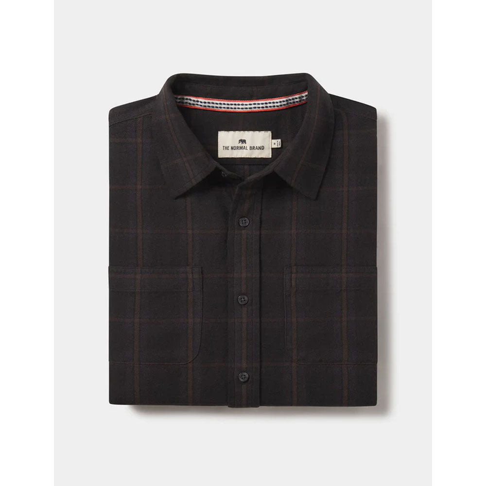 The Normal Brand Men's Jackson Button Up Shirt Charcoal Plaid