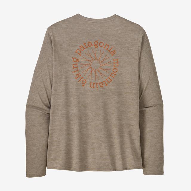 Patagonia Mens Long-Sleeved Capilene Cool Daily Graphic Shirt - Lands SGRX Spoke Stencil: Seabird Grey X-Dye