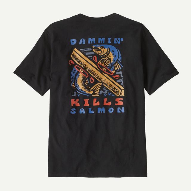 Patagonia Mens Short-Sleeved Take a Stand Responsibili-Tee Dammin Kills: Black