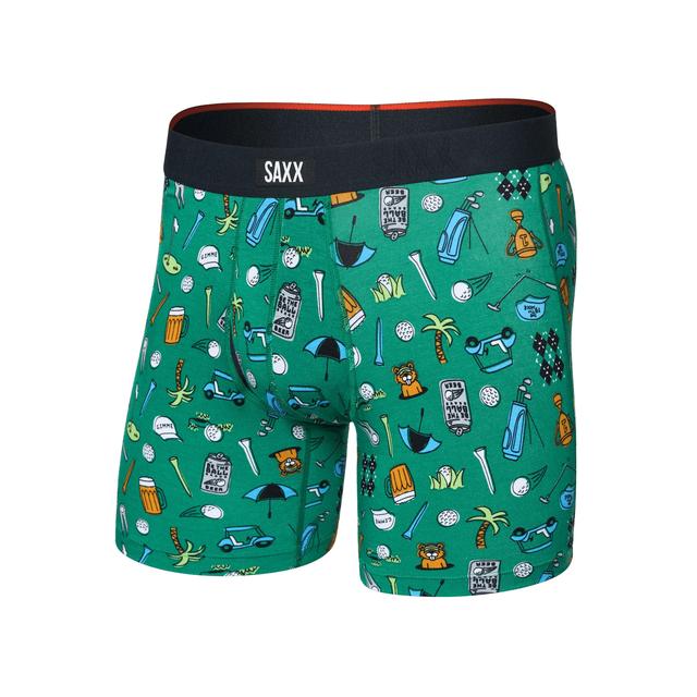 Saxx Underwear Co. Mens Vibe Xtra Super Soft BB Fly FBG Fairway Bits-Green