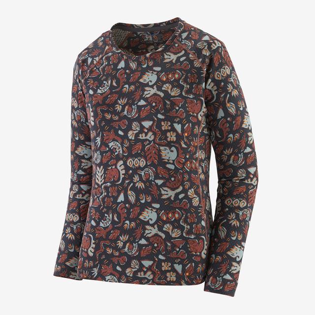 Patagonia Women's Capilene Midweight Crew ASDM Across Oceans: Dulse Mauve